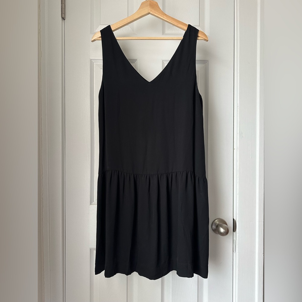 Black Silk Drop Waist Dress